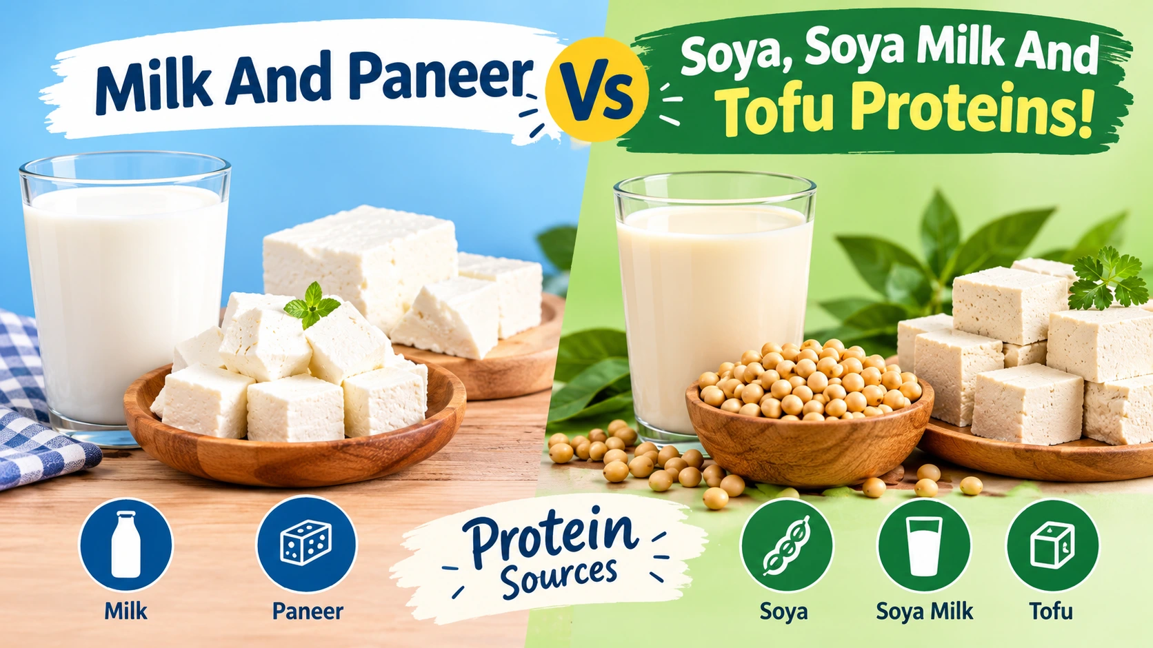 Milk And Paneer Vs Soya, Soya Milk And Tofu Proteins!
