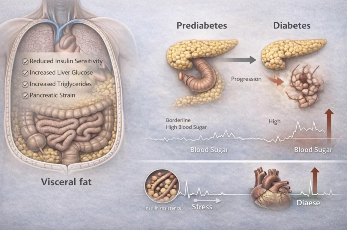 Visceral Fat, Pre Diabetes and Type 2 Diabetes!